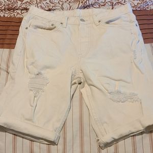 Slimfit White Jean Shorts
